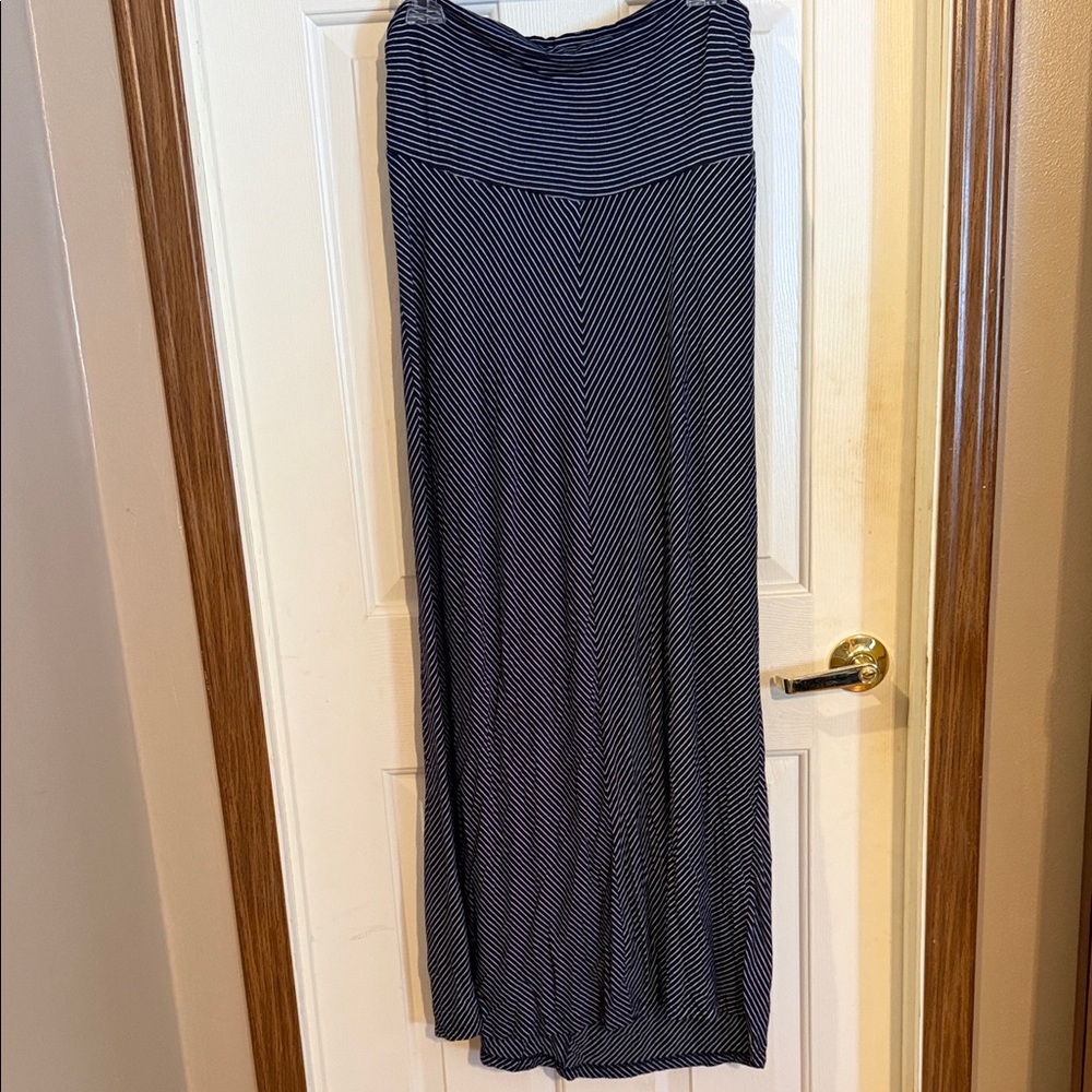 Motherhood Navy and White Striped Maxi Skirt